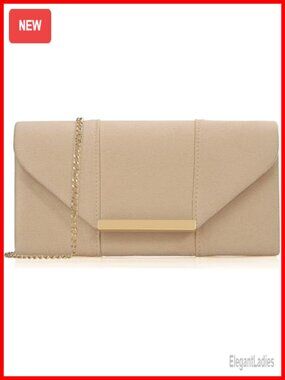 Faux Suede Envelope Clutch Evening Velvet Handbag Foldover Shoulder Crossbody